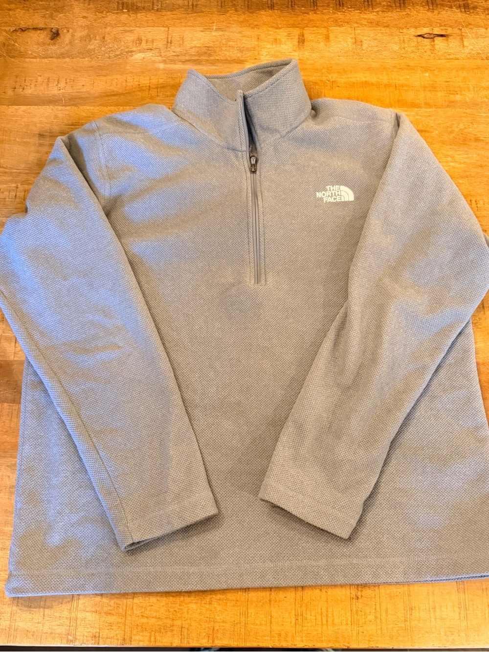 The North Face Sweater Mens SZ XL Light Gray Quarter Half Zip Fleece